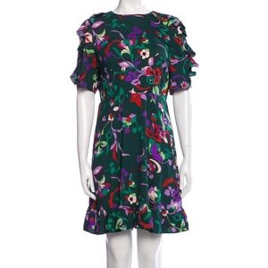 Kate Spade Floral Ruffle Sleeve Dress